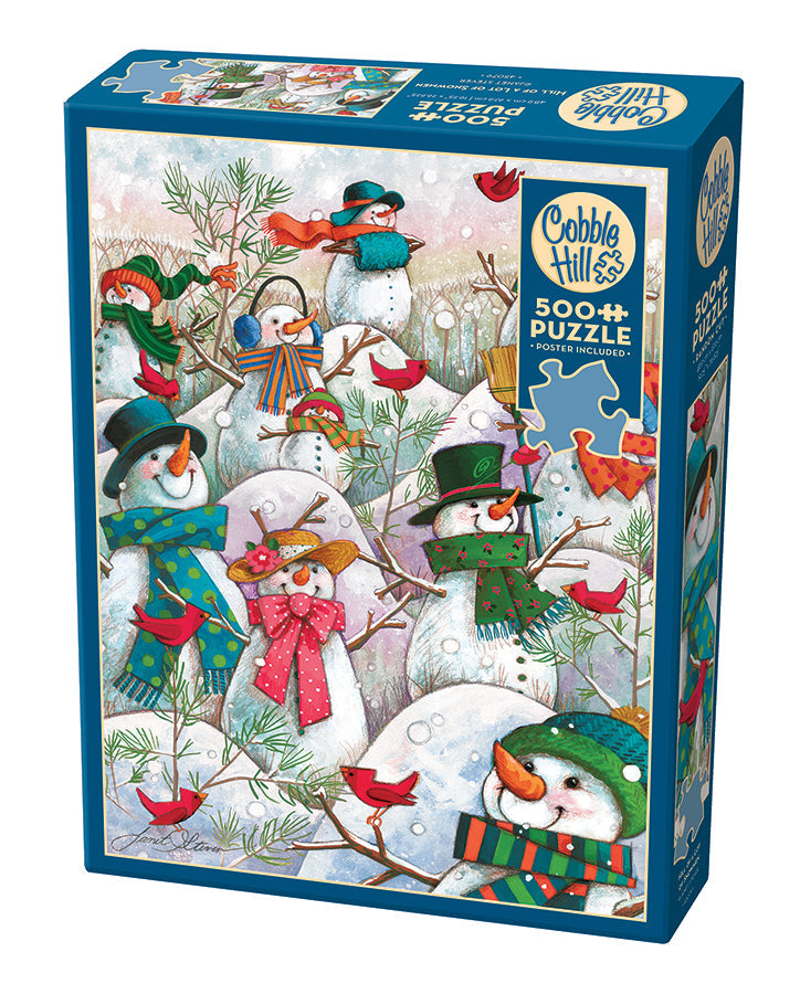 cobble-hill-hill-of-a-lot-of-snowmen-500-teile-puzzle-winter image 1