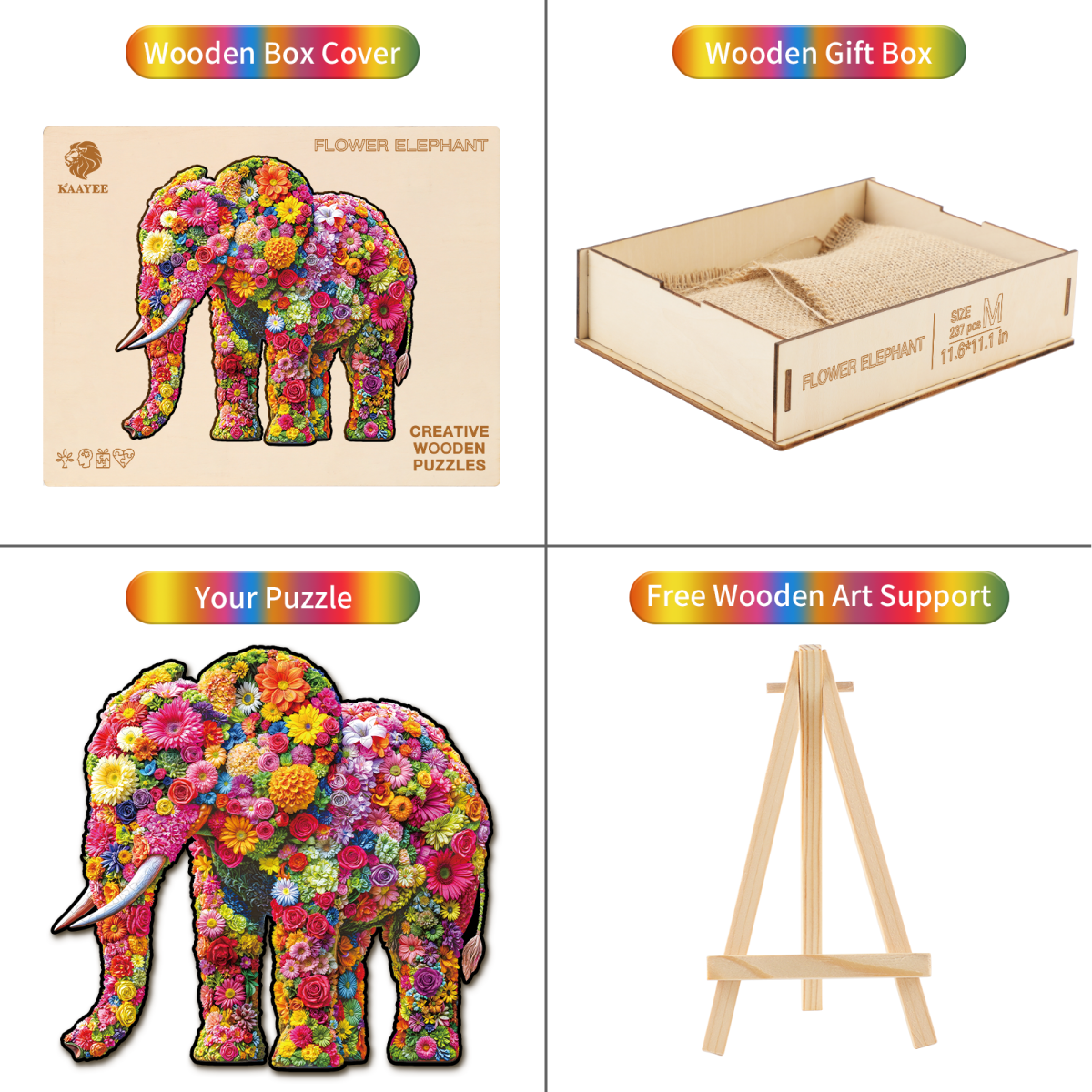 kaayee-flower-elephant-holzpuzzle-small-blumentier-elefant image 5