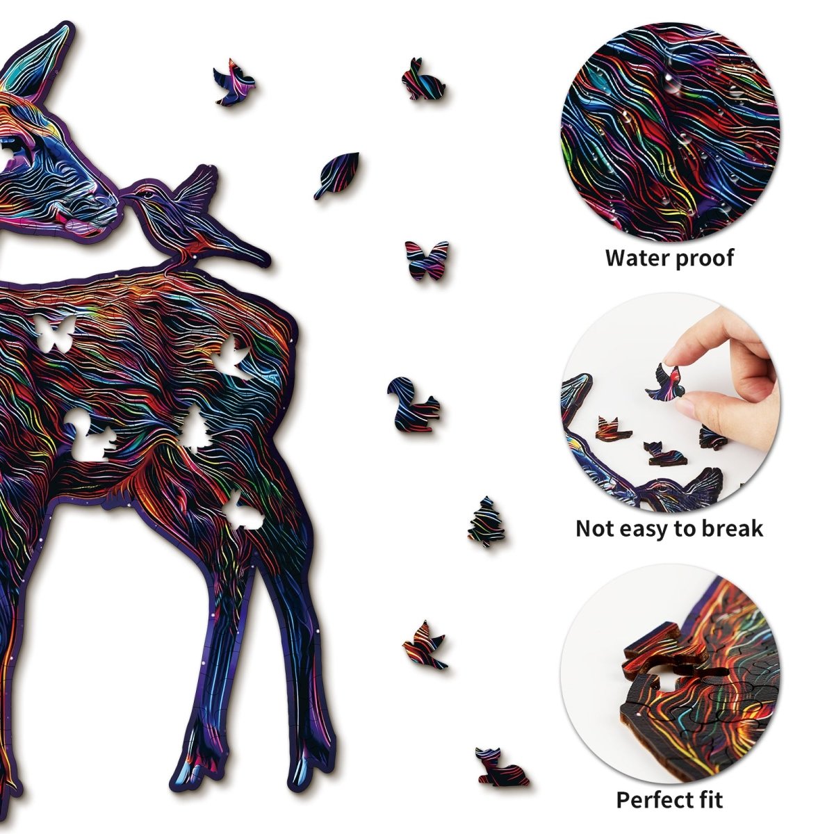 kaayee-colorful-deer-holzpuzzle-medium-bunter-hirsch-tier image 2