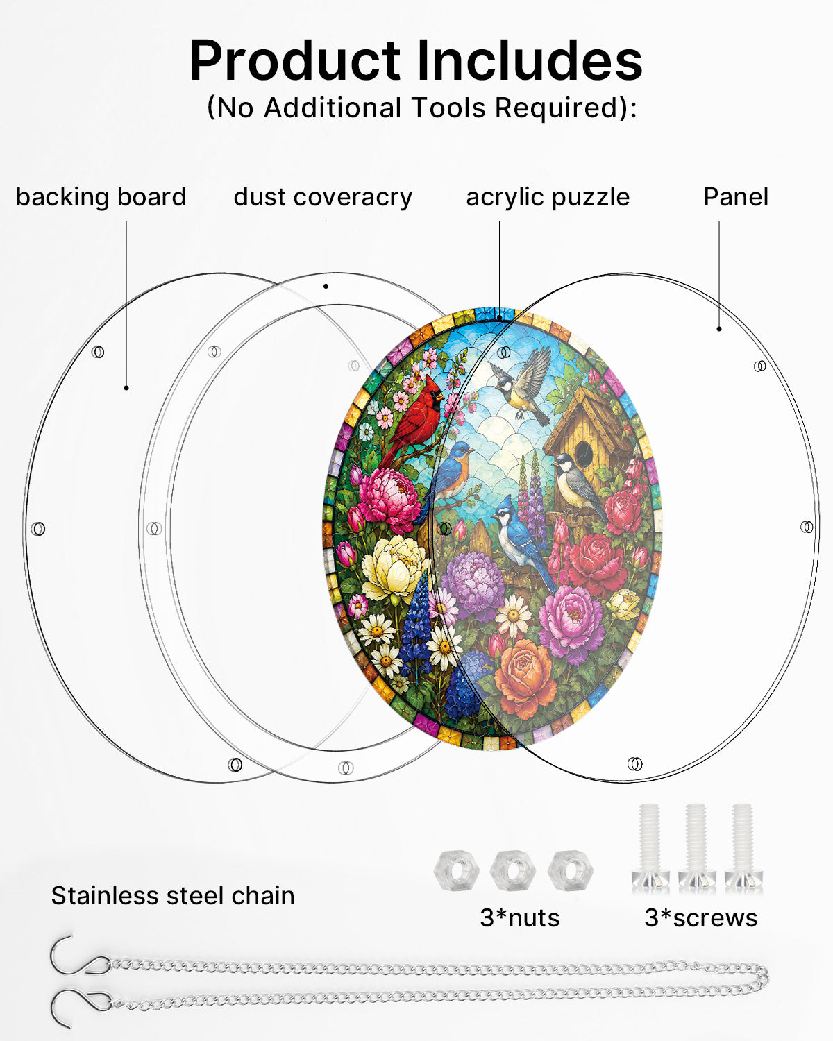 kaayee-suncatcher-puzzle-garden-songbirds-fensterbild-20-8-cm image 6