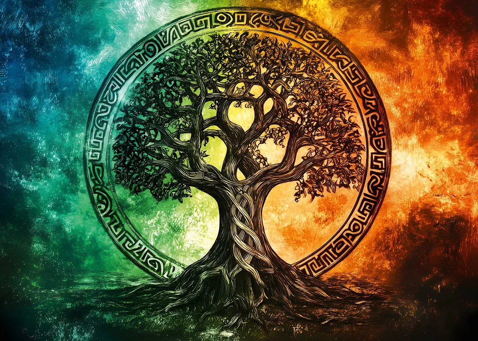 ulmer-puzzleschmiede-puzzle-2000-teile-lebensbaum-im-runenkreis-yggdrasil image 1