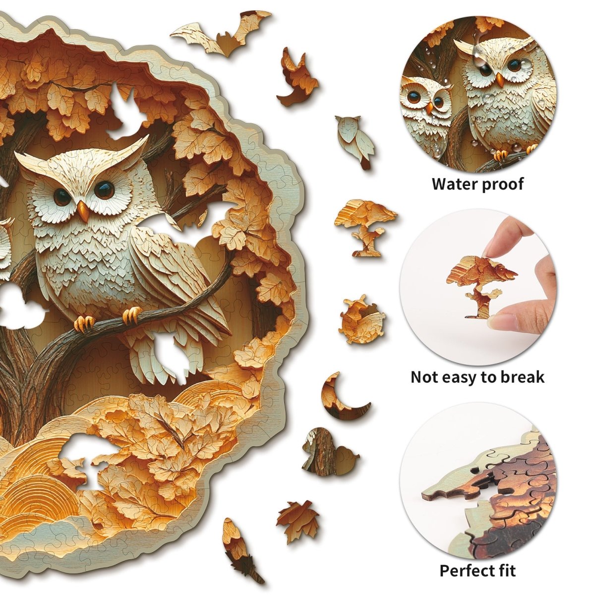 kaayee-wooden-puzzle-parent-child-owl-holzpuzzle-eulen-medium image 2