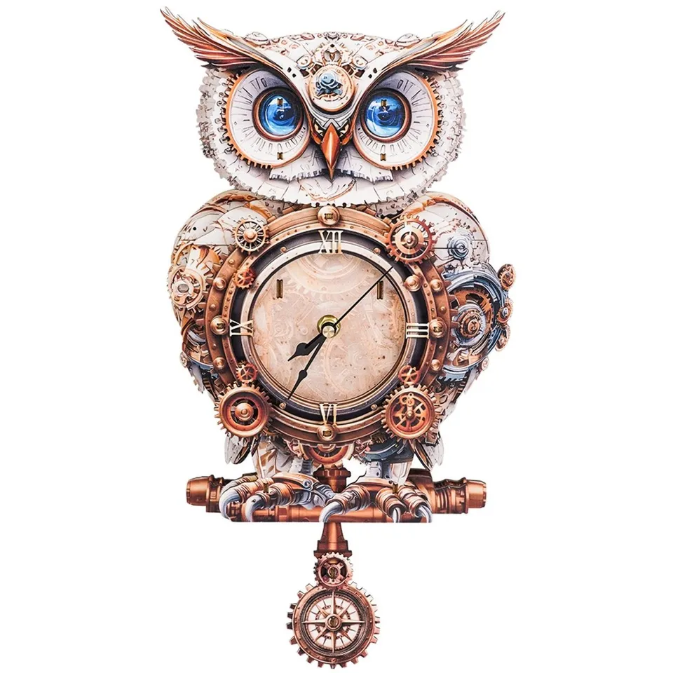 kaayee-clock-kit-eule-holz-uhrenbausatz-mechanisch image 1