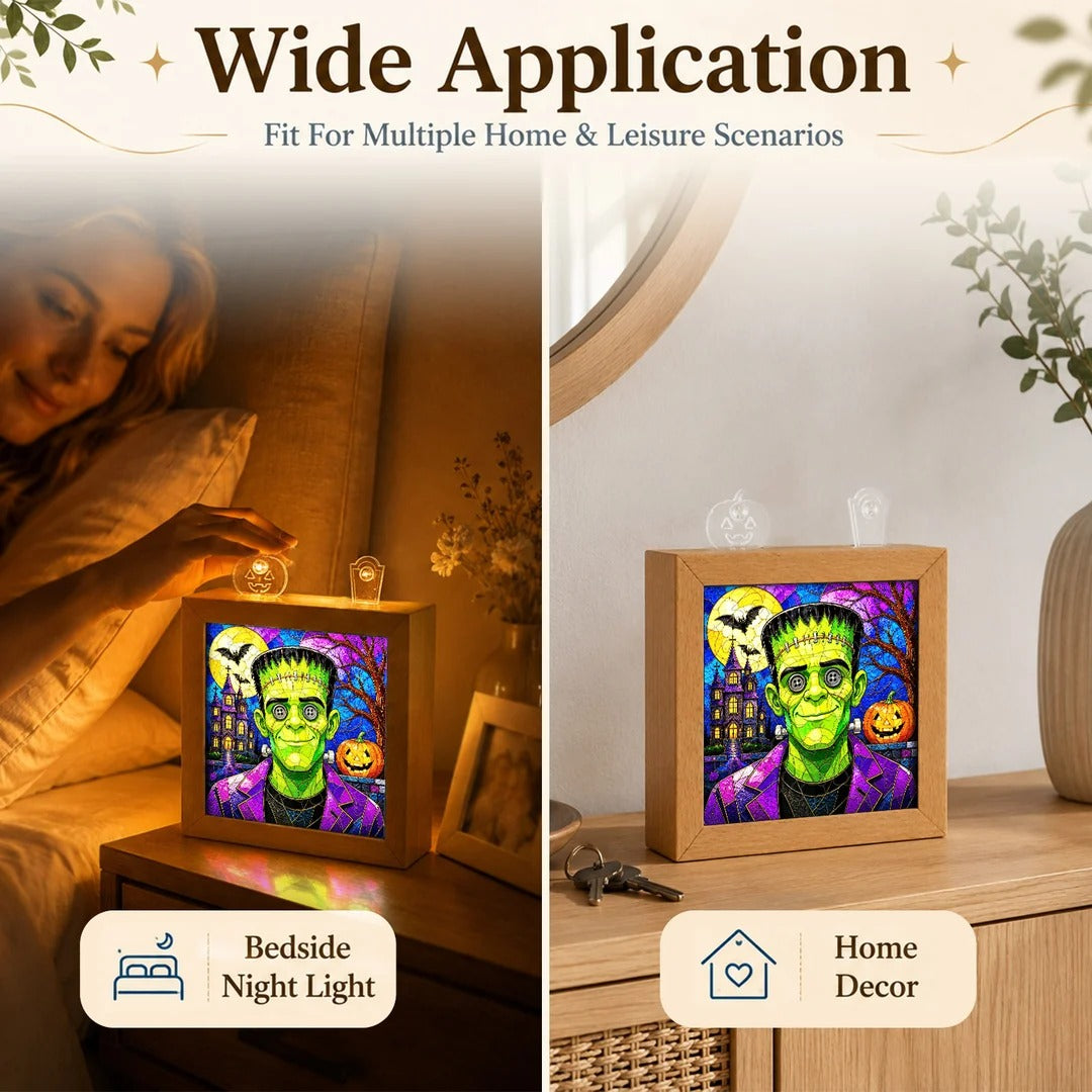 kaayee-frankenstein-acryl-puzzle-nachtlicht-holzrahmen-halloween image 3