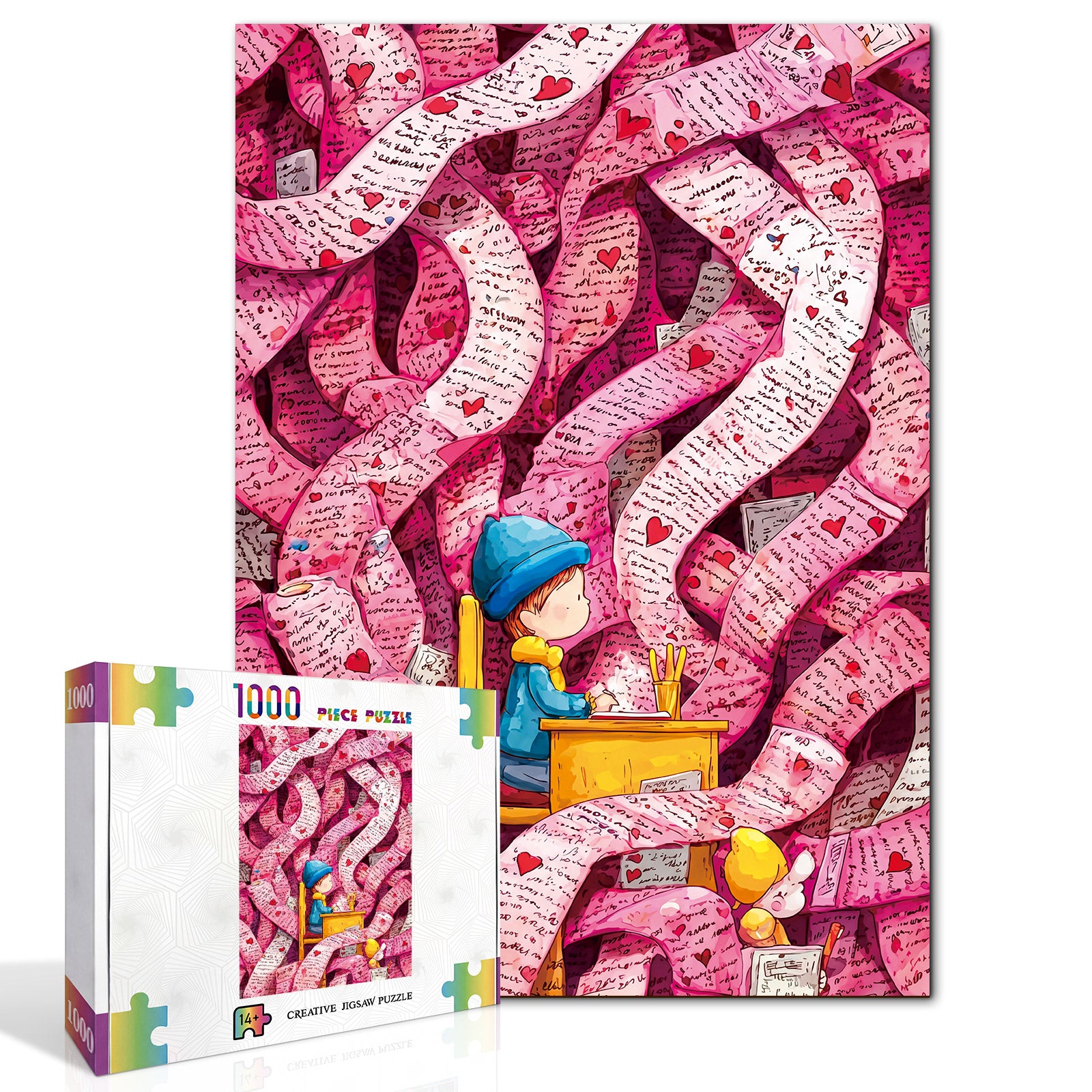 kaayee-the-pink-maze-puzzle-1000-teile-eco-white-board-rosa image 2