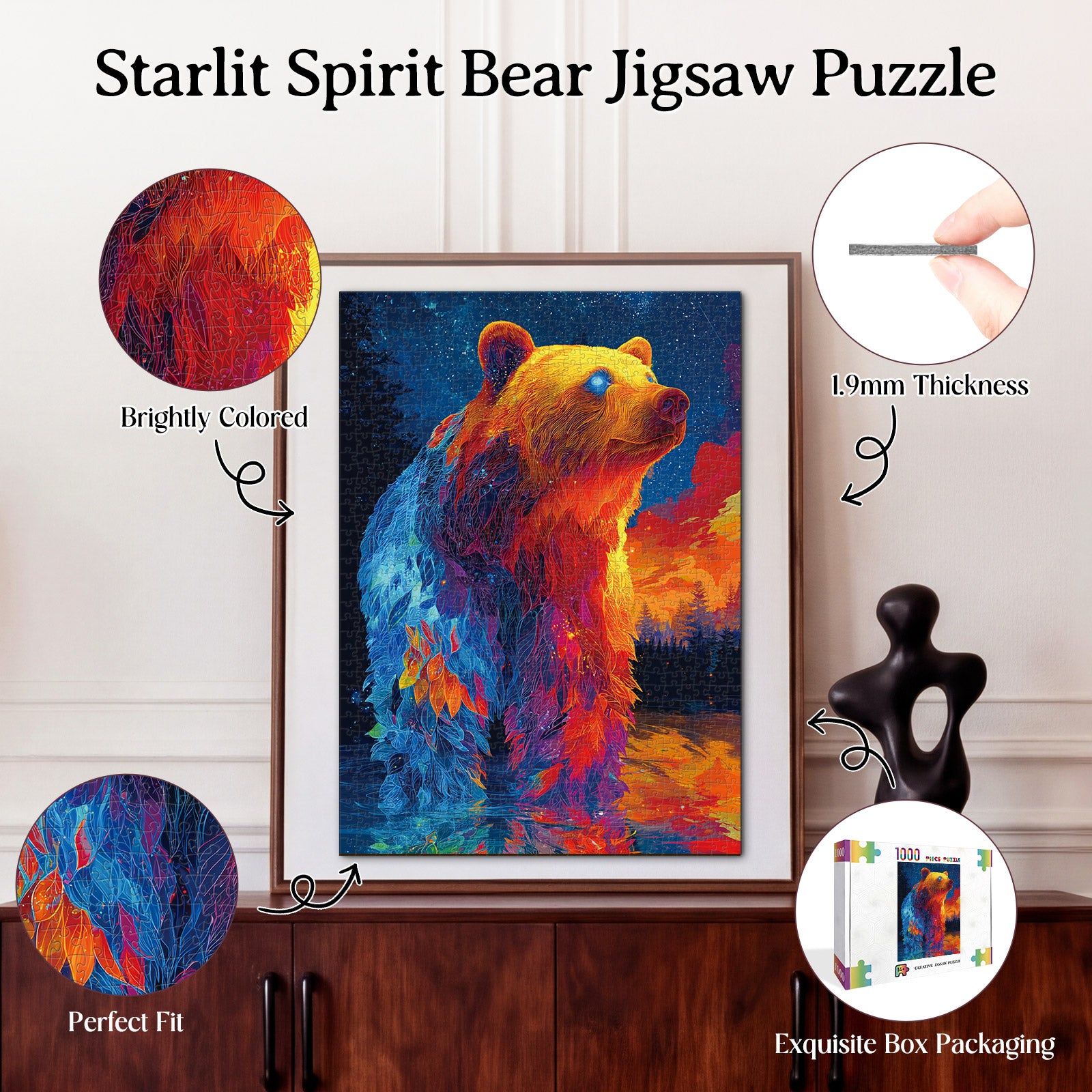 kaayee-cardboard-puzzle-starlit-spirit-bear-1000-teile-eco image 3