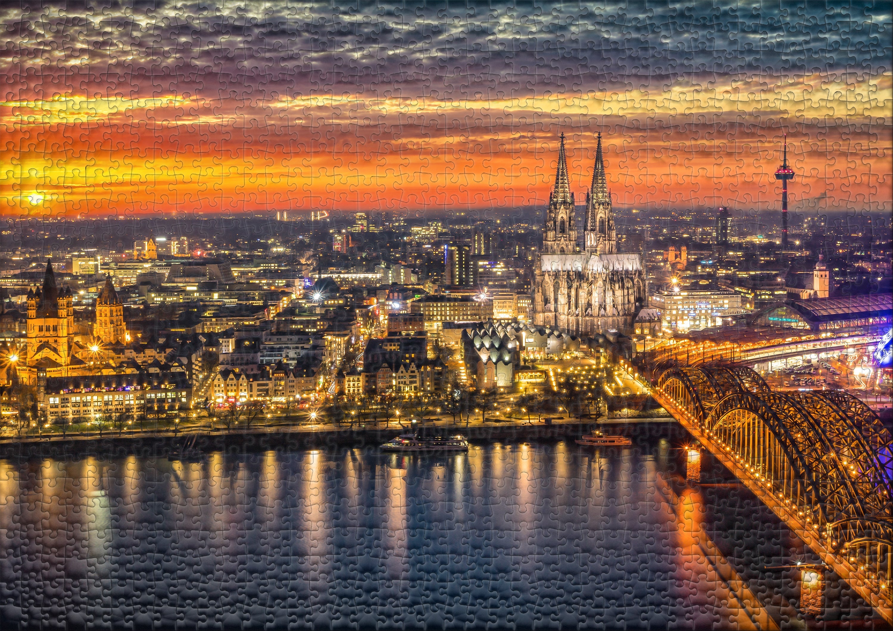 ulmer-puzzleschmiede-k-ln-im-abendrot-1000-teile-puzzle-stadt image 2
