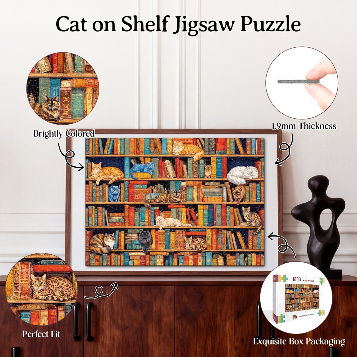 kaayee-cardboard-puzzle-cat-on-shelf-puzzle-1000-teile-standard image 3