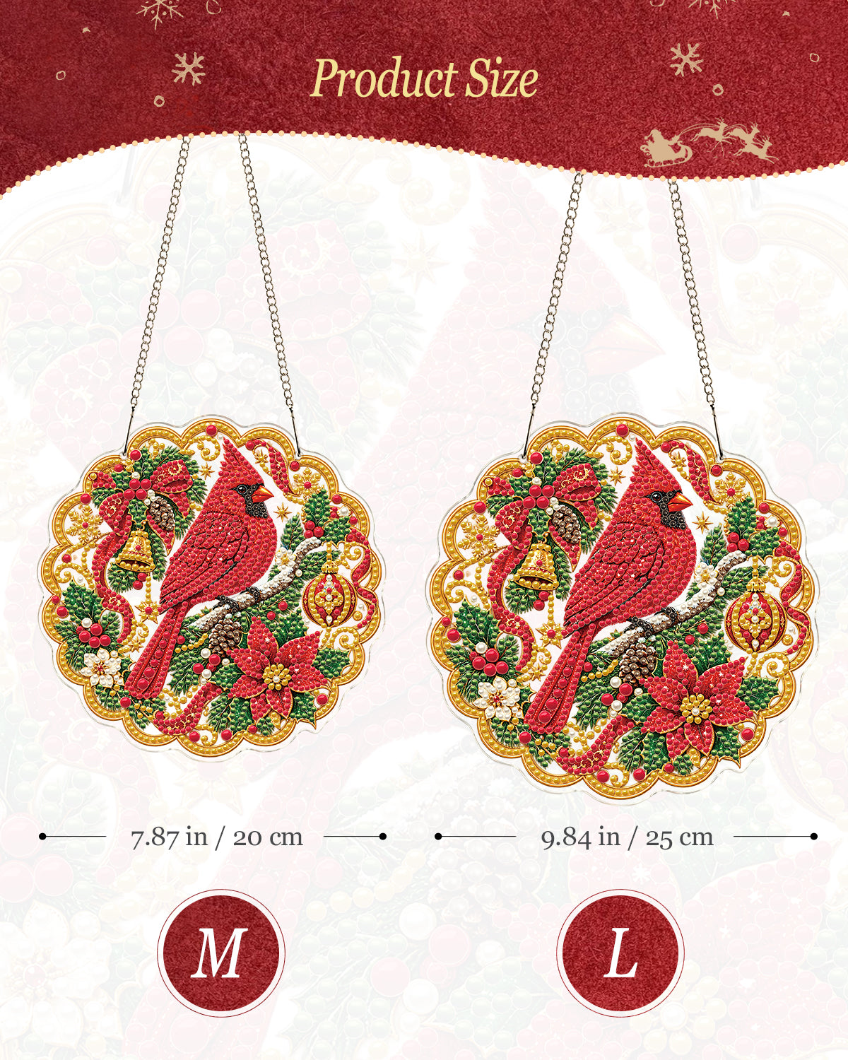 kaayee-christmas-red-cardinal-suncatcher-bastelset-20-cm image 4
