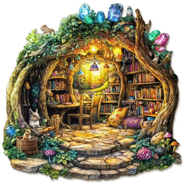 kaayee-forest-mushroom-house-holzpuzzle-medium-pilzhaus-wald image 1