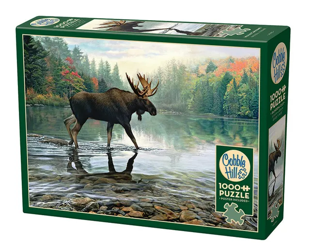 cobble-hill-1000-teile-moose-crossing-puzzle-elch-herbst image 1