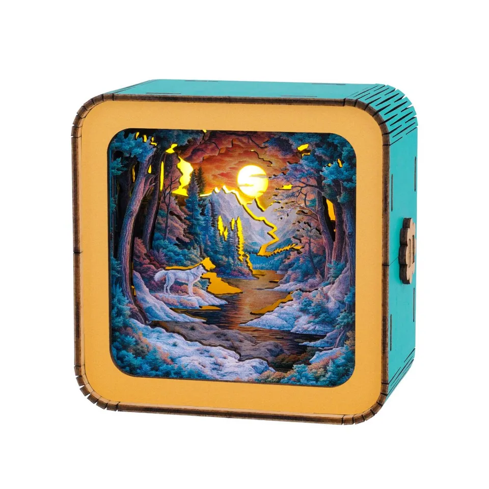 kaayee-forest-fantasy-wolf-nachtlicht-holz-3d-puzzle image 1