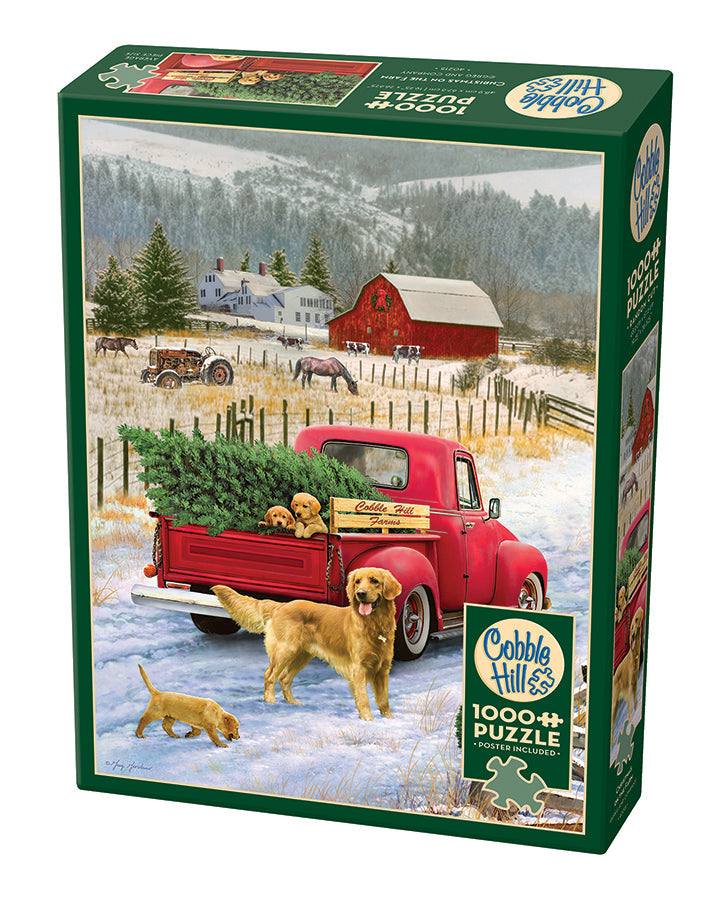 cobble-hill-1000-piece-christmas-on-the-farm-puzzle-1000-teile-winter image 1