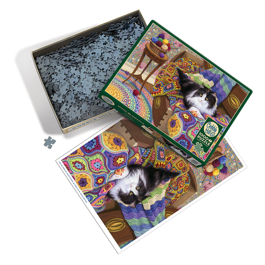 cobble-hill-comfy-cat-1000-teile-puzzle-katze-decke image 3
