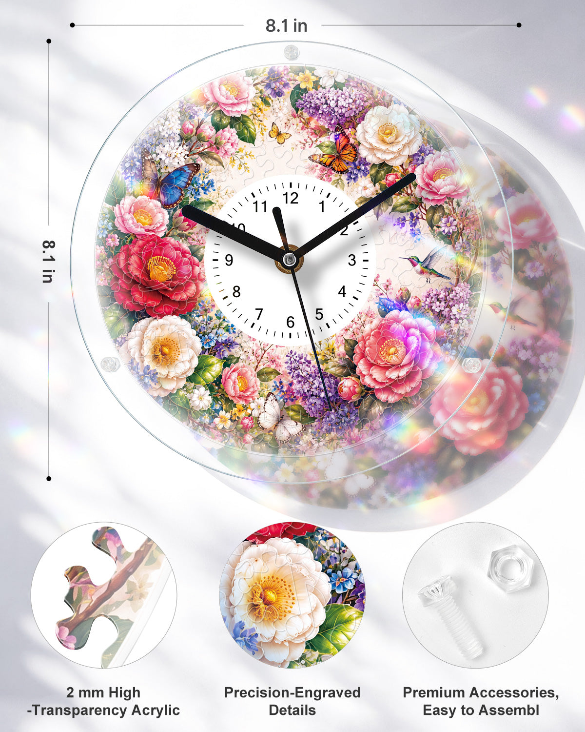 kaayee-clock-kit-enchanted-rose-garden-puzzle-uhr image 3