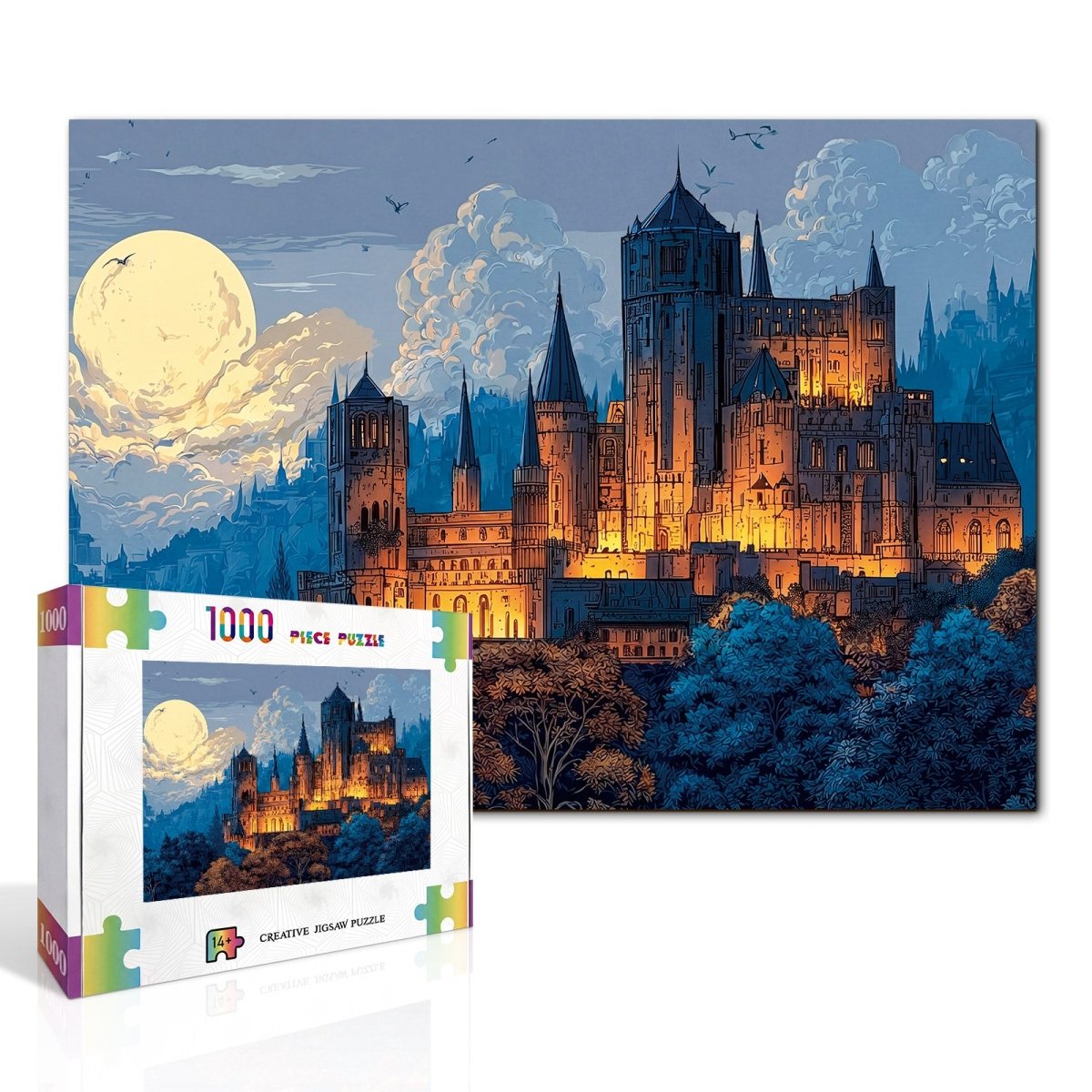 kaayee-moonlit-castle-kartonpuzzle-1000-teile-standard-edition-schloss image 2