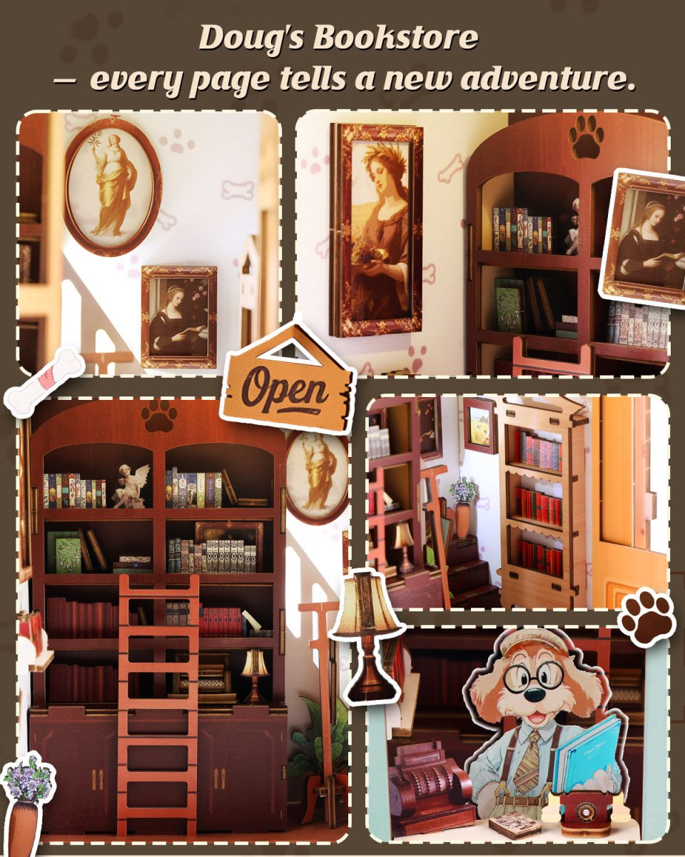 kaayee-book-nook-kit-doug-s-bookstore-buchladen-miniatur image 3