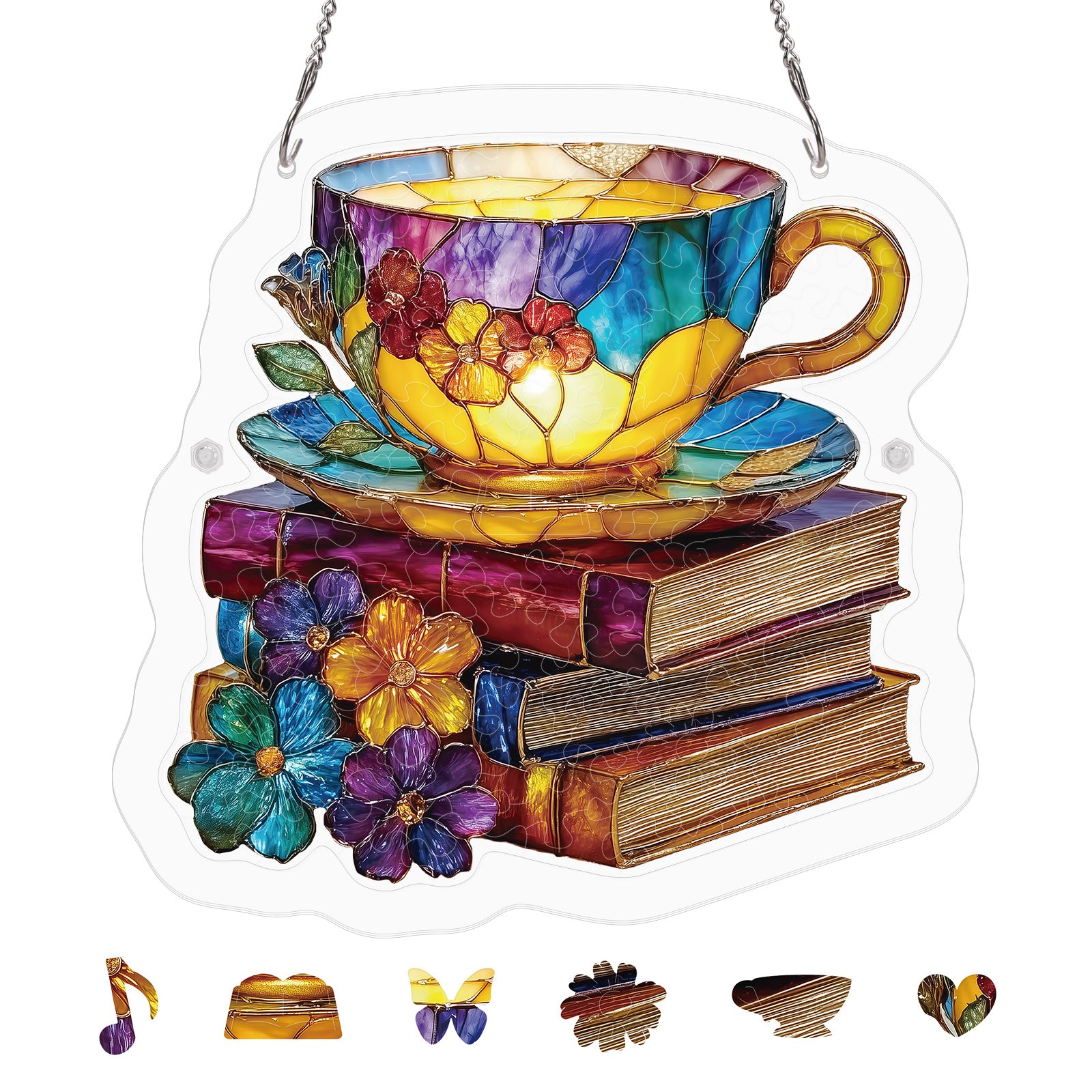 kaayee-suncatcher-radiant-bloom-teetasse-puzzle-medium-acryl image 3