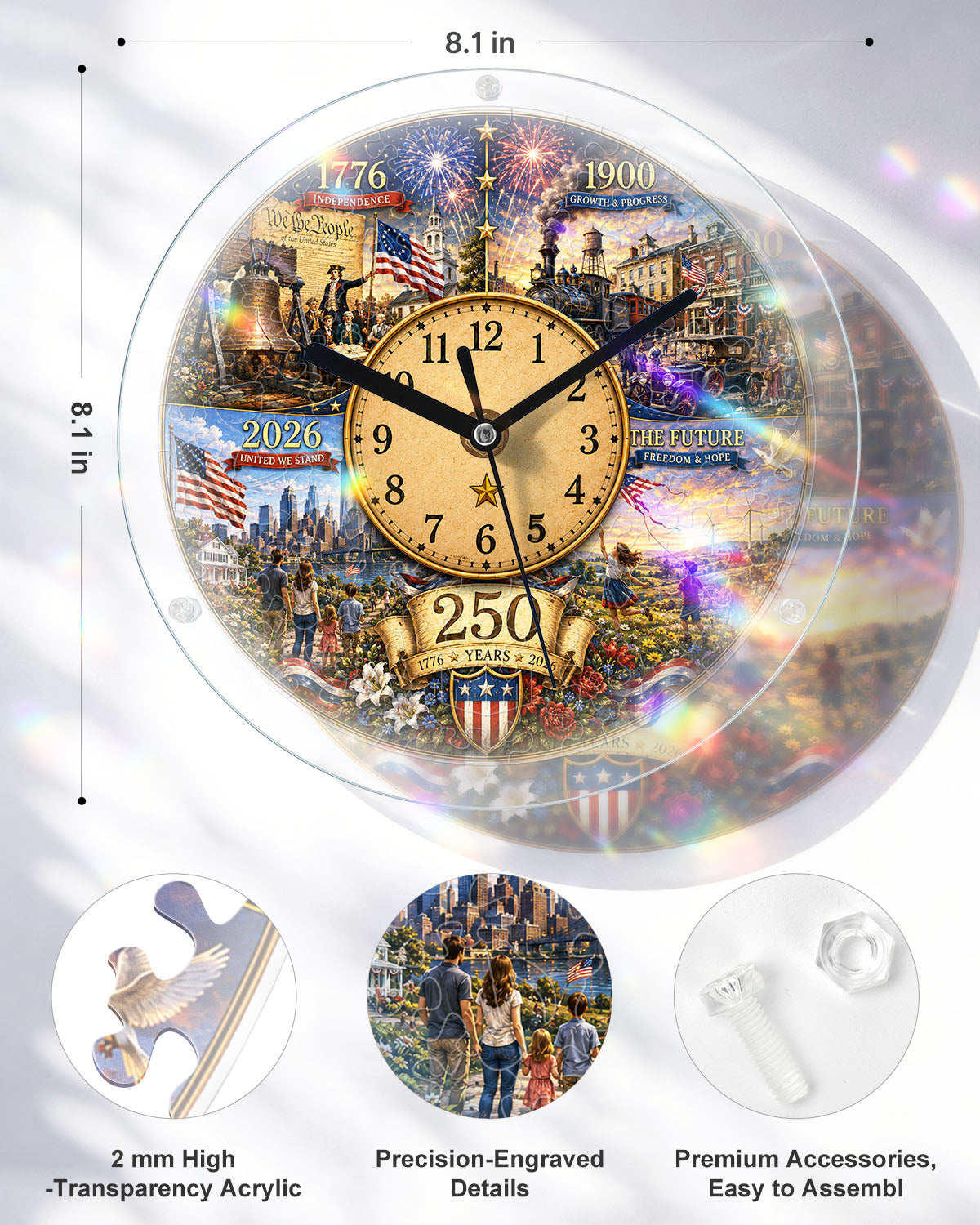 kaayee-clock-kit-evolution-of-history-puzzle-uhr-acryl-regular image 4