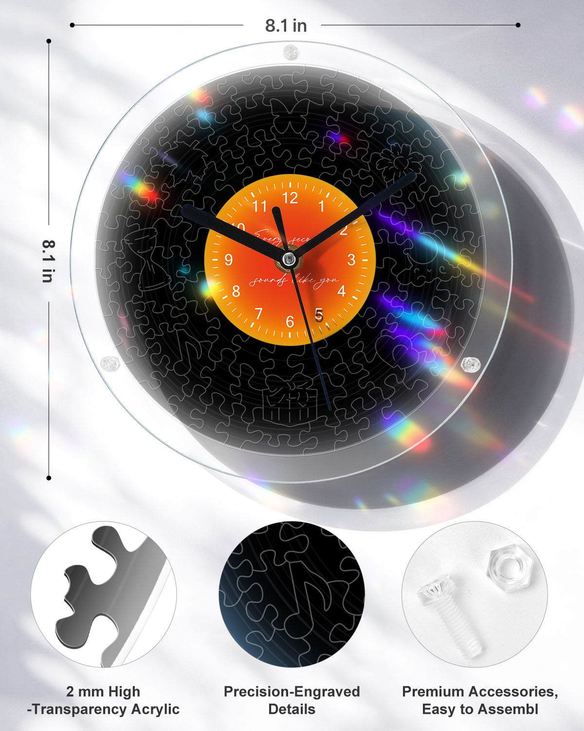 kaayee-classic-black-puzzle-uhr-uhrenbausatz-regular-acryl image 4