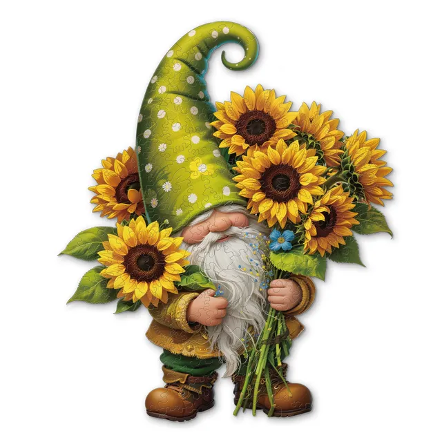 kaayee-sunflower-gnome-holzpuzzle-medium-sonnenblume image 1