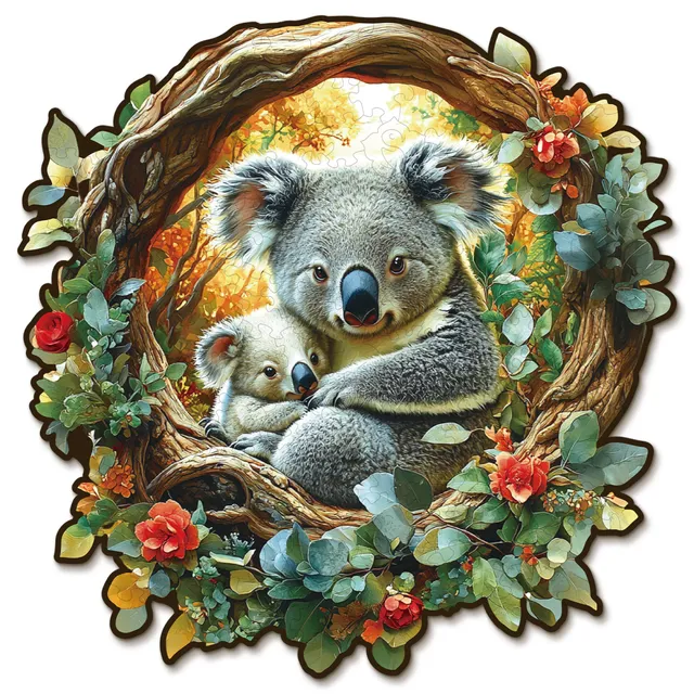 kaayee-koala-mutter-kind-holzpuzzle-medium-tiermotiv image 1