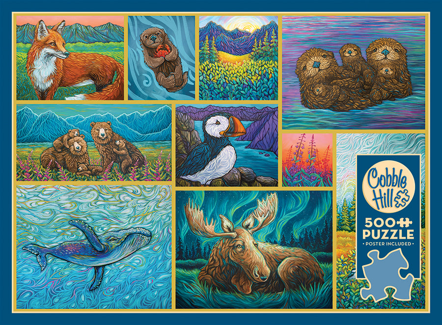 cobble-hill-alaskan-animals-puzzle-500-teile-tiercollage image 5