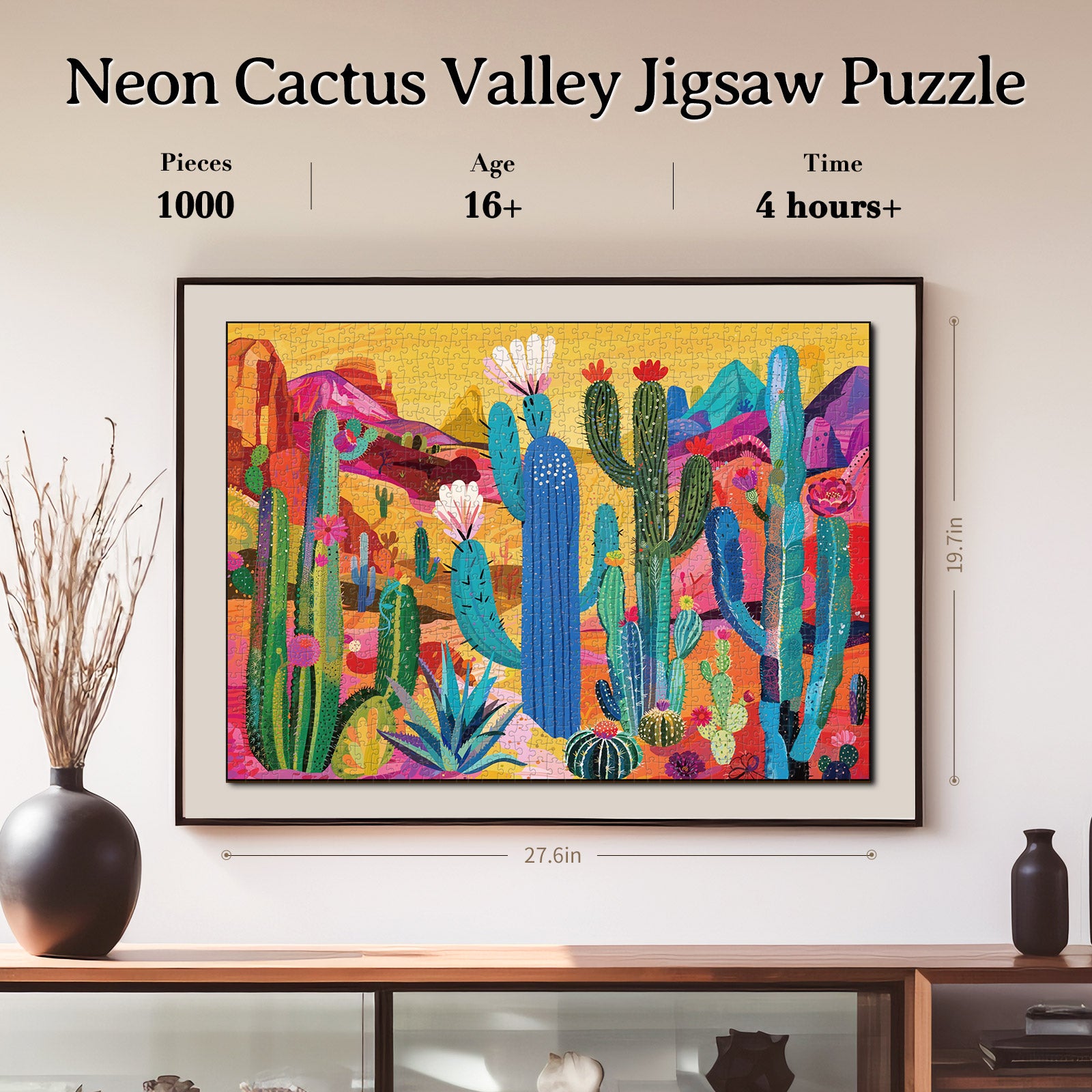 kaayee-cardboard-puzzle-neon-cactus-valley-1000-teile-standard image 4