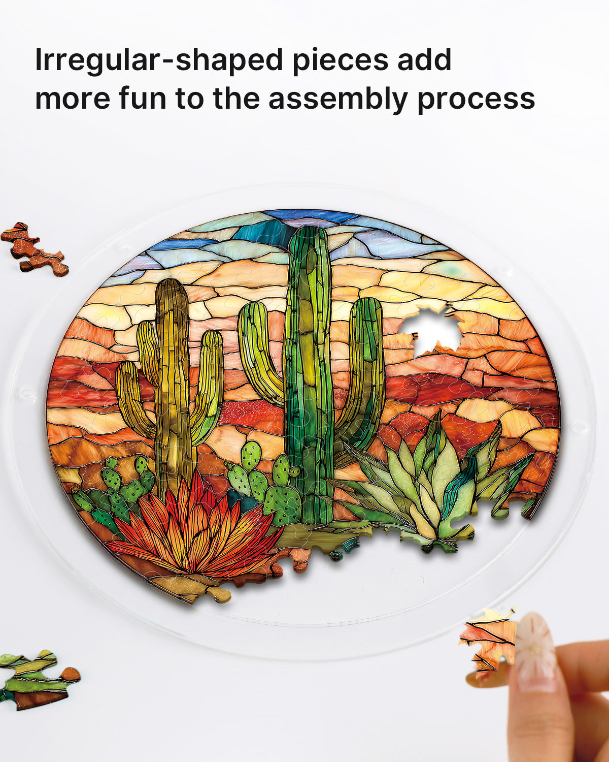 kaayee-suncatcher-puzzle-sunset-cactus-light-suncatcher-large image 2