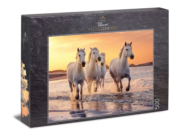 ulmer-puzzleschmiede-camargue-horses-puzzle-500-teile-pferde image 1