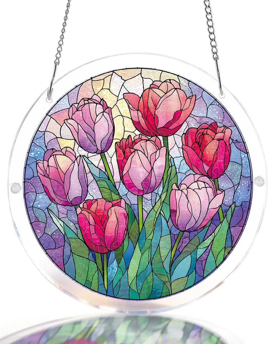 kaayee-suncatcher-puzzle-morning-glow-tulips-mittel-acryl image 1