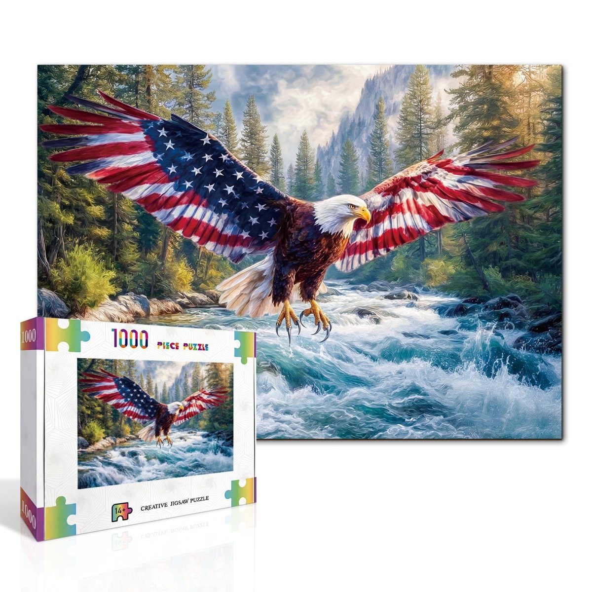 kaayee-flag-bald-eagle-2-1000-teile-puzzle-standard-adler image 2