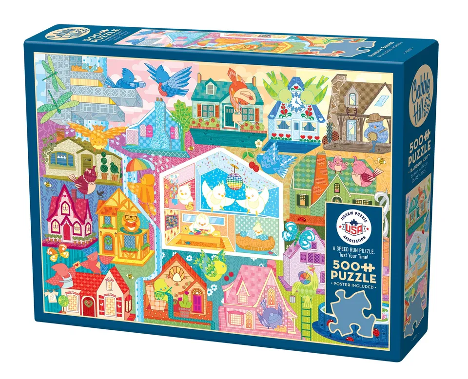 cobble-hill-500-piece-rainbow-birdies-puzzle-500-teile-v-gel image 1