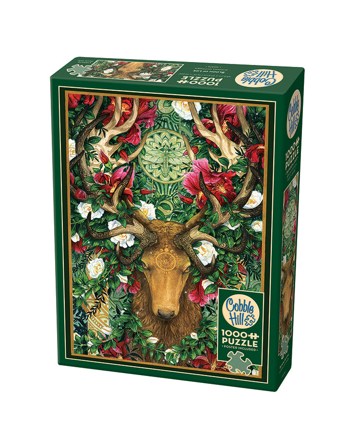 cobble-hill-1000-piece-bloom-of-life-puzzle-1000-teile-hirsch image 1