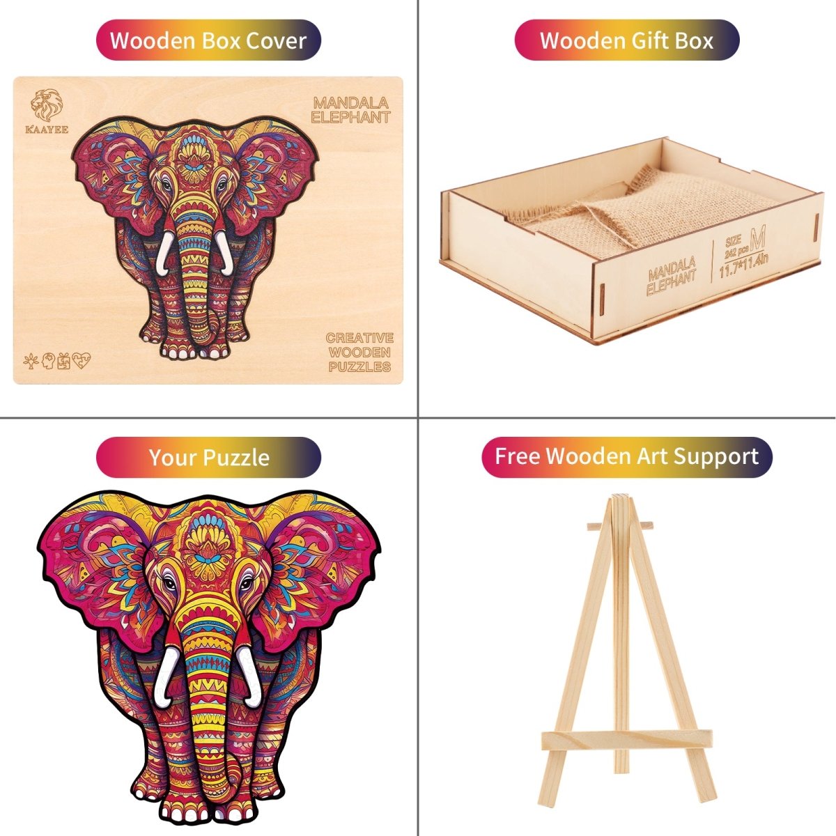 kaayee-wooden-mandala-elephant-holzpuzzle-mittel-bunt image 3