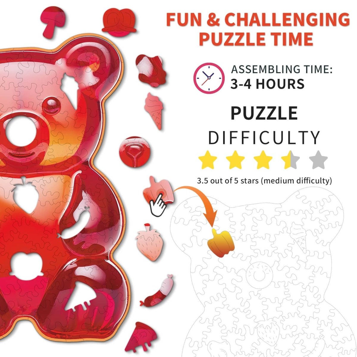 kaayee-gummy-bear-holzpuzzle-small-gummib-r-110-teile image 4