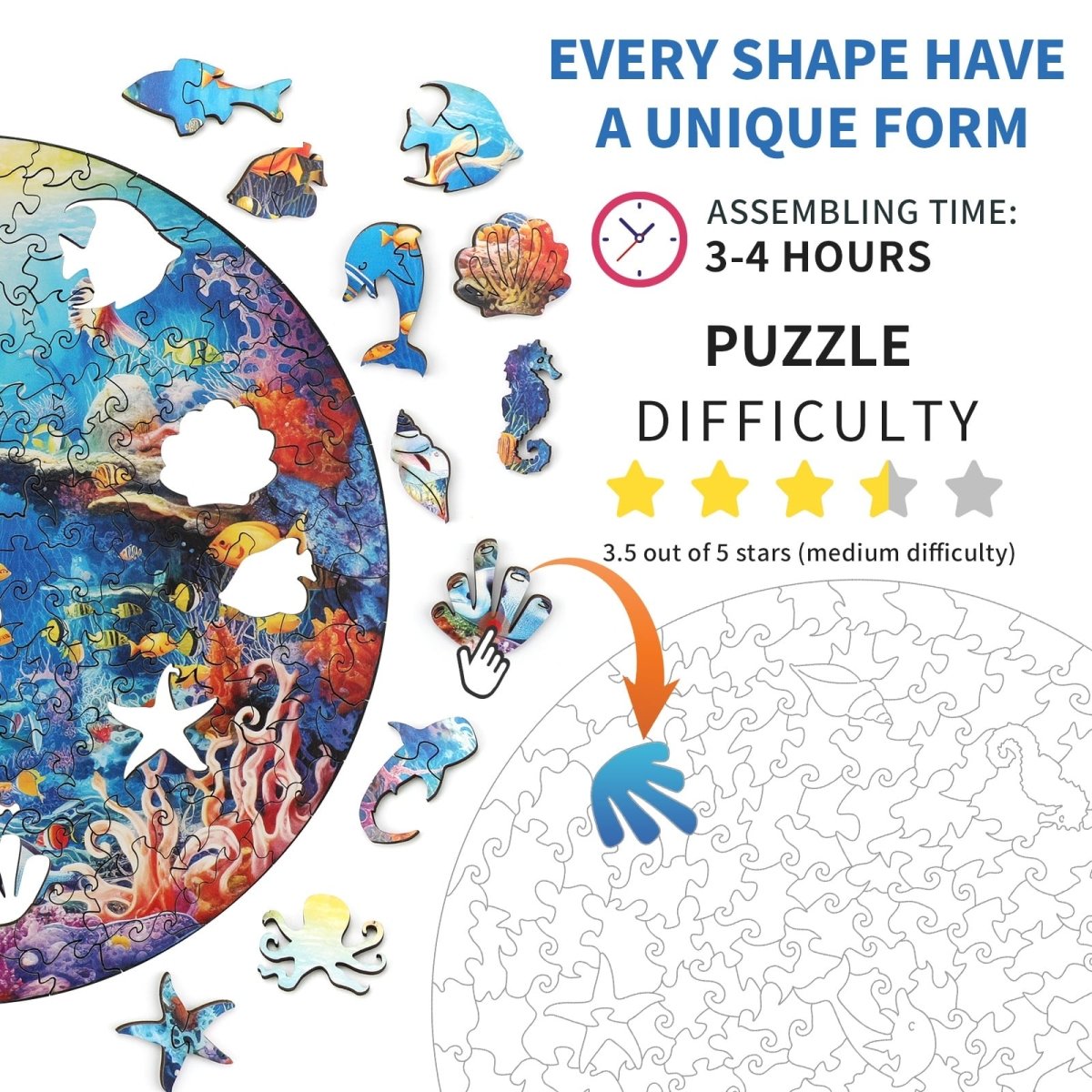 kaayee-wooden-puzzle-underwater-world-holzpuzzle-s-unterwasserwelt image 4