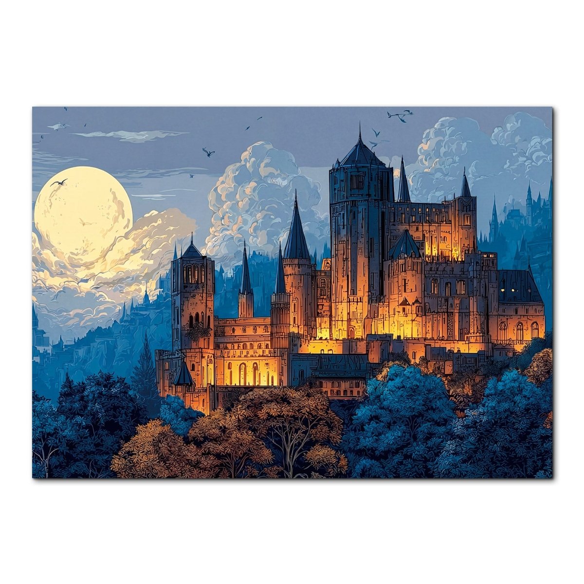 kaayee-moonlit-castle-kartonpuzzle-1000-teile-standard-edition-schloss image 1