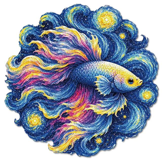 kaayee-wooden-starlit-dream-fish-holzpuzzle-medium-fische image 1