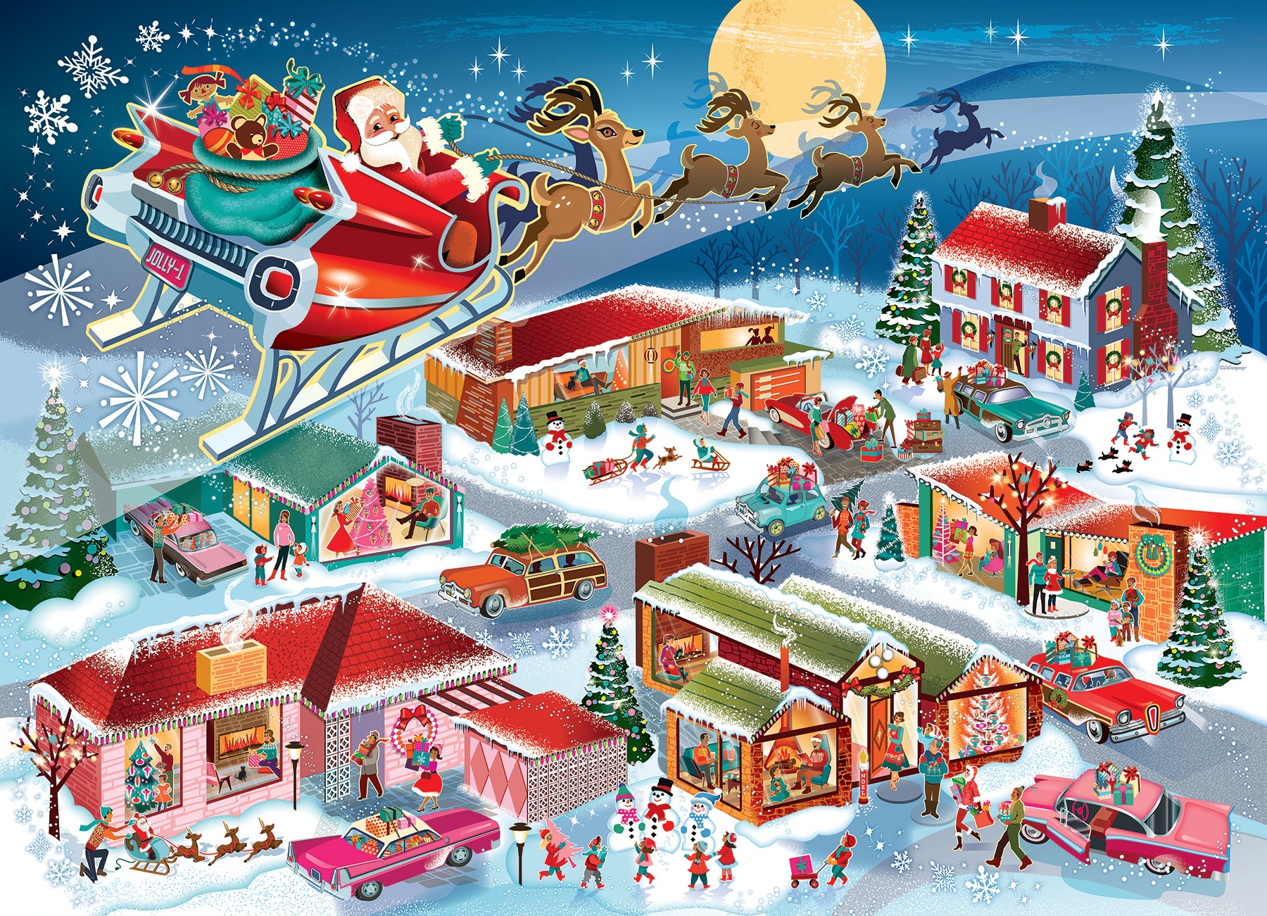 cobble-hill-family-pieces-350-santa-s-flyby-puzzle-350-teile image 2