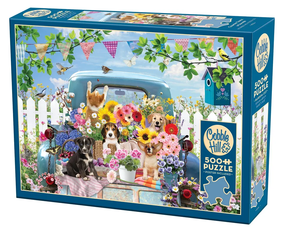 cobble-hill-500-piece-country-truck-in-summer-puzzle-500-teile image 1