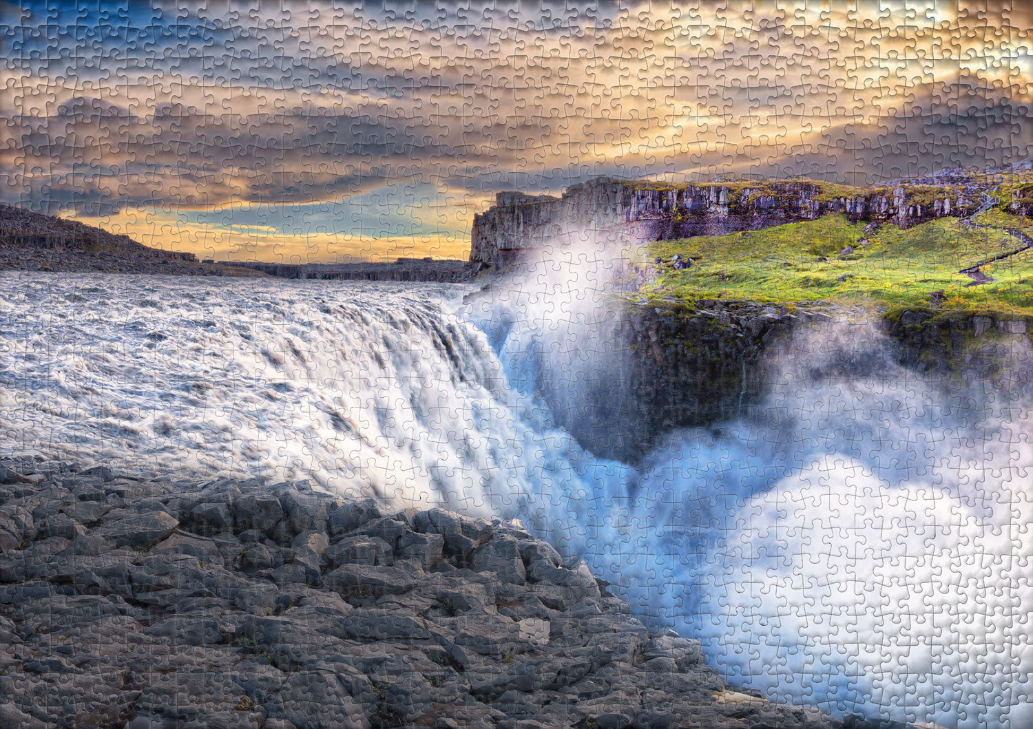 ulmer-puzzleschmiede-islands-wilde-wasser-puzzle-1000-teile-wasserfall image 2