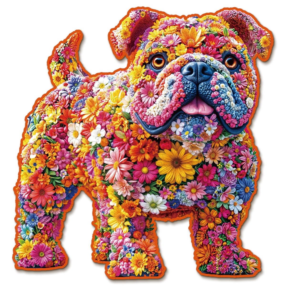 kaayee-flower-dog-holzpuzzle-medium-bulldogge image 1