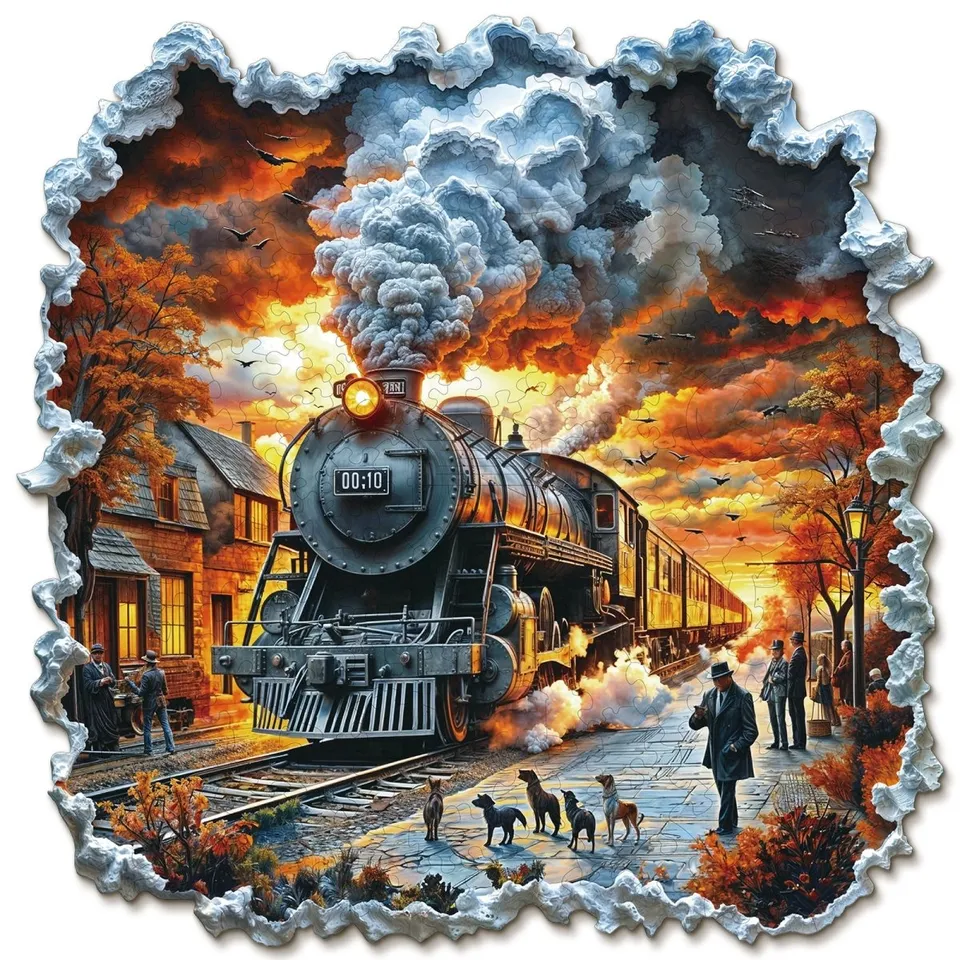 kaayee-wooden-puzzle-3d-retro-steam-train-holzpuzzle-zug image 1