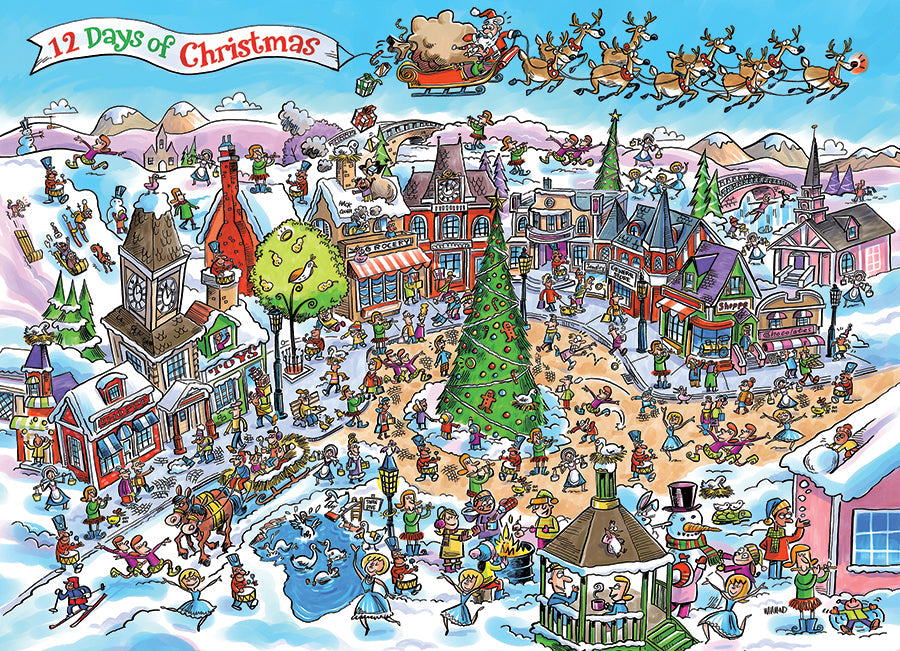 cobble-hill-1000-doodletown-12-days-of-christmas-puzzle-1000-teile image 2