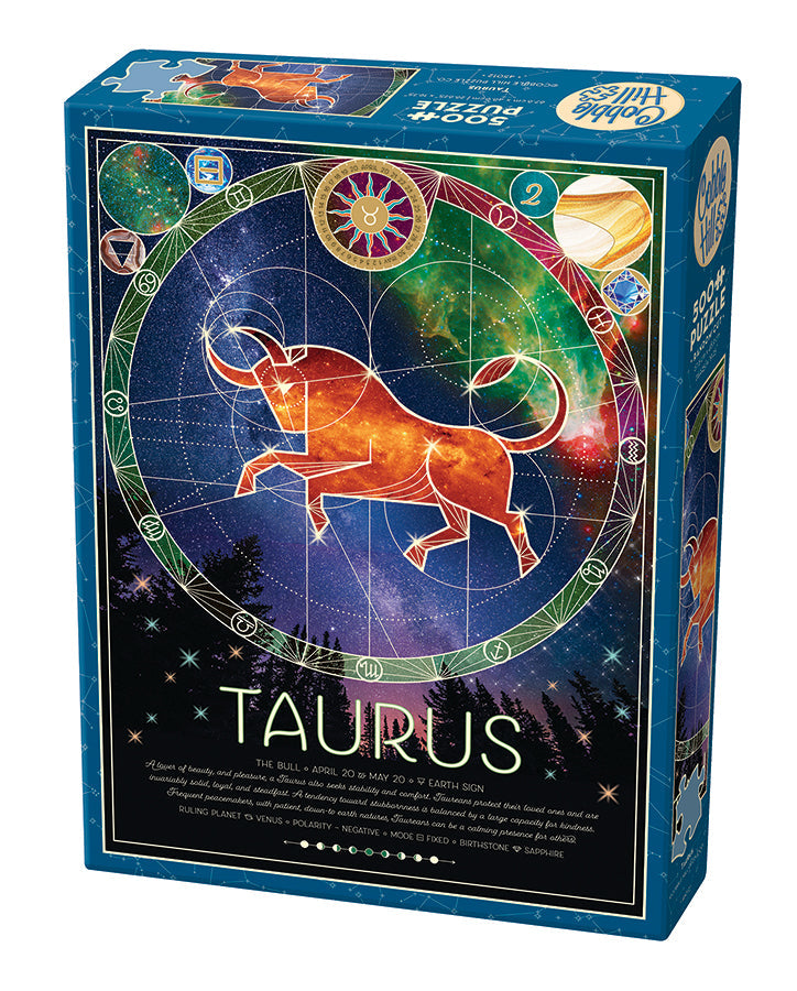 cobble-hill-500-piece-taurus-puzzle-500-teile-sternzeichen-stier image 1