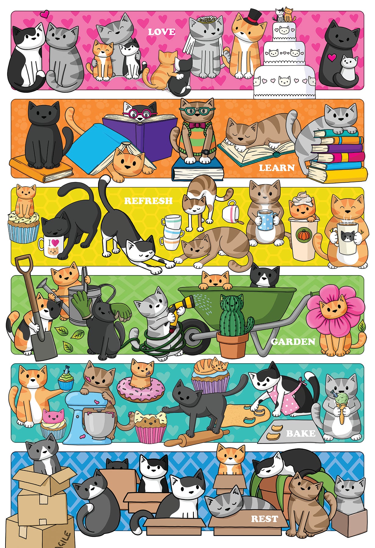 cobble-hill-doodlecat-days-100-teile-puzzle-katzen-collage image 2