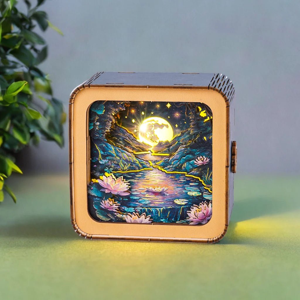 kaayee-night-light-moonlight-lotus-pond-holz-nachtlicht-bausatz image 2