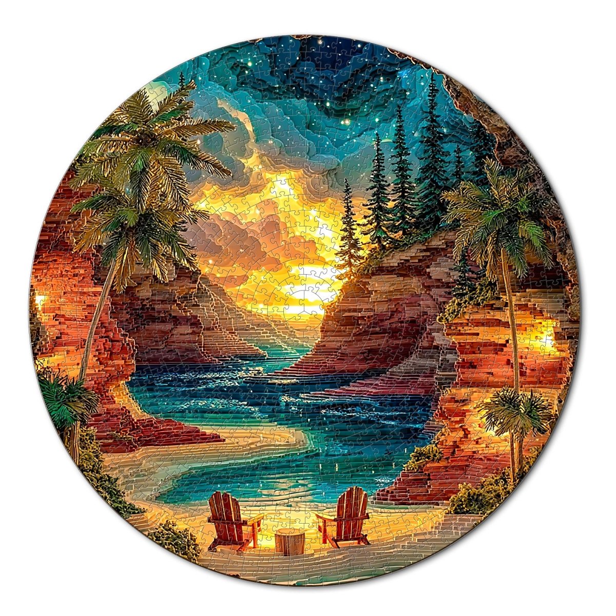 kaayee-cardboard-puzzle-sunset-cove-1000-teile-rund-eco image 1