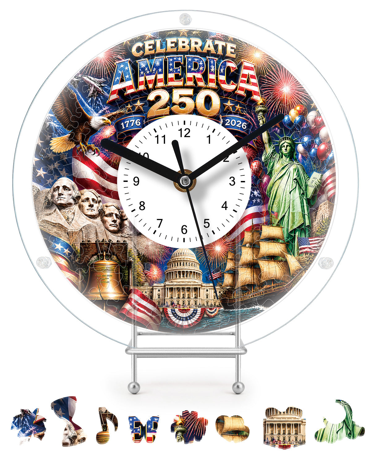 kaayee-clock-kit-celebrate-america-250-acryl-puzzle-uhr-regular-plus image 1